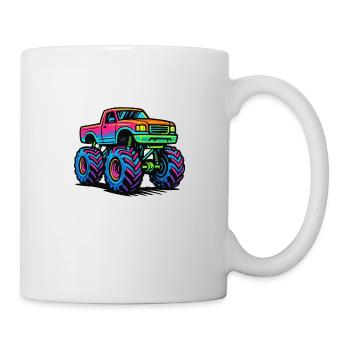 Monster Truck Neon - Mug blanc - blanc - Droite