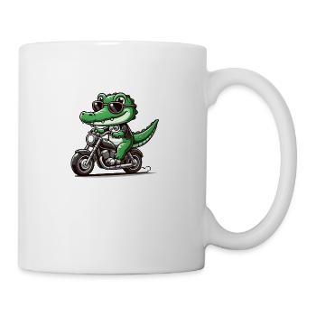 krokodil motorrad - Tasse - Weiß - Rechts