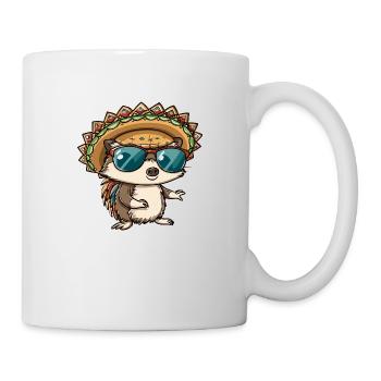 Hedgehog Comic Funny Sombrero - Mug - white - Right