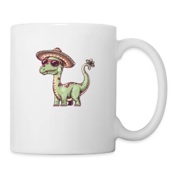 Dinosaur brontosaurus sombrero - Mug - white - Right