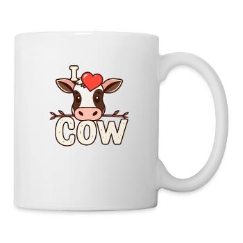 I ❤️ Cow – Niedliches Kuhdesign für Tierfreunde - Tasse - Weiß - Rechts