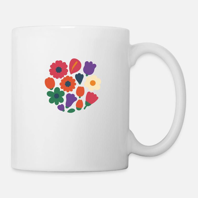 Circle Bloom – Flower Wreath 2025 - Mug - white