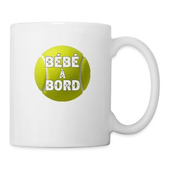 Bébé à bord balle de tennis. Autocollant voiture - Mug blanc - blanc - Droite