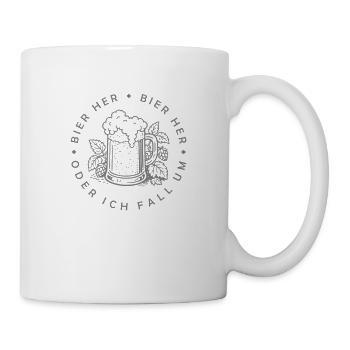 Bienen hier - Oder ich fall um! - Tasse - Weiß - Rechts