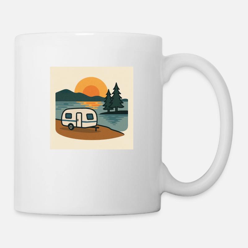 Camping Camping-car Lac - Mug blanc - blanc