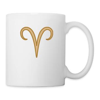 Widder Sternzeichen Symbol Zweifarbig Golden - Tasse - Weiß - Rechts