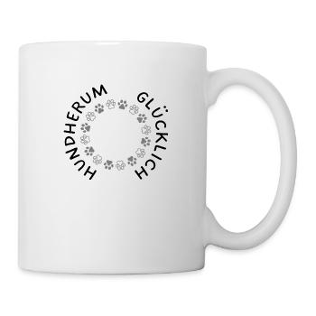 Hundherum glücklich – Design mit Pfoten - Tasse - Weiß - Rechts