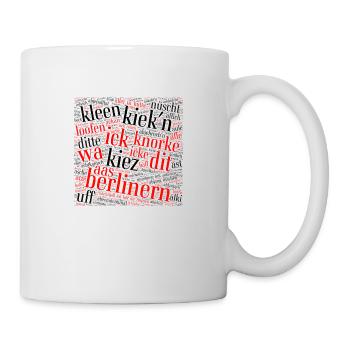 Berliner Schnauze – word cloud with dialect - Mug - white - Right