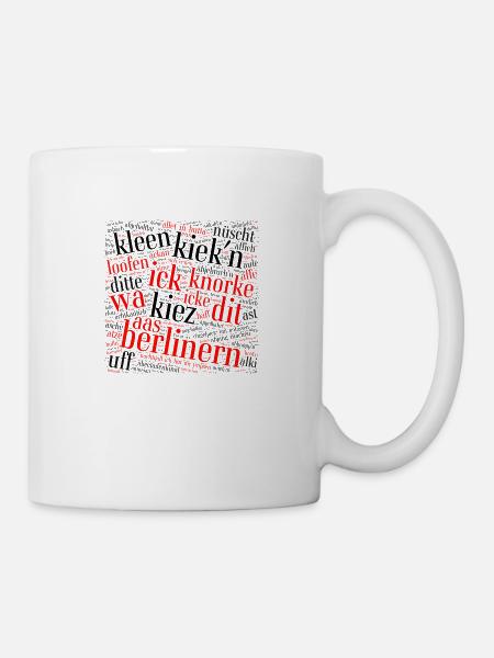 Berliner Schnauze – word cloud with dialect - Mug - white