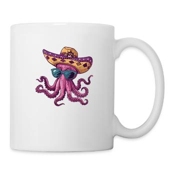 Oktopus Lustig Sombrero - Tasse - Weiß - Rechts