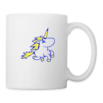 Licorne monte rapide galop mignon cheval de dessin animé - Mug blanc - blanc - Droite