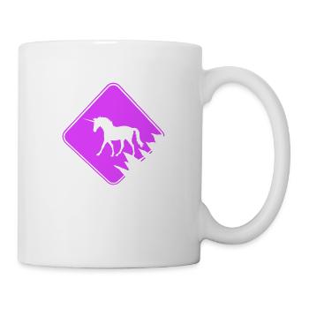 Licorne Signe d’avertissement Danger Prudence Mignon - Mug blanc - blanc - Droite