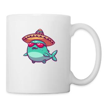 Whale Funny Sombrero - Mug - white - Right