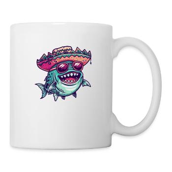 Piranha Fisch Sombrero - Tasse - Weiß - Rechts