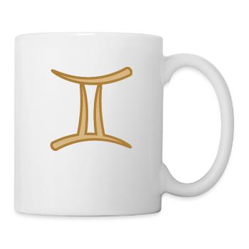 Gemini Zodiac Symbol Two Tone Golden - Mug - white - Right