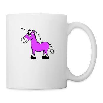 Unicorn Smiles Pretty Friendly Cartoon Horse - Mug - white - Right