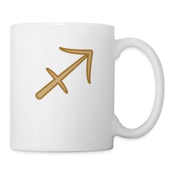 Schütze Sternzeichen Zweifarbig Golden - Tasse - Weiß - Rechts