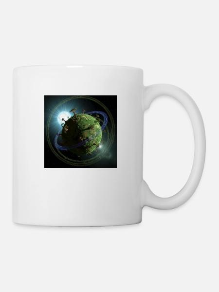 Erde im Weltall Green - Tasse - Weiß