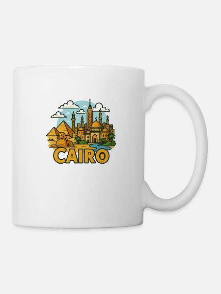 cairo city - Tasse - Weiß