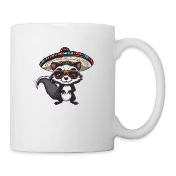 Stinktier Lustig Sombrero - Tasse - Weiß - Rechts