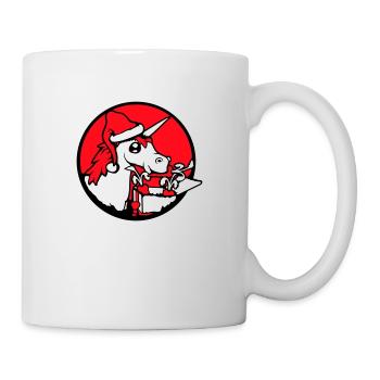 Licorne Noël Père Noël Cadeaux Chapeau - Mug blanc - blanc - Droite