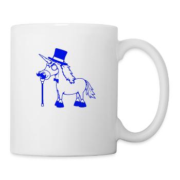Licorne Sir Gentleman Mr. Rich Monocle Chapeau haut de forme - Mug blanc - blanc - Droite