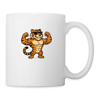 tiger muskeln - Tasse - Weiß - Rechts