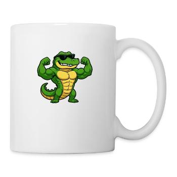 krokodil muskeln - Tasse - Weiß - Rechts