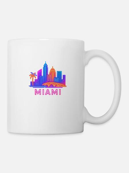 miami stadt skyline - Tasse - Weiß