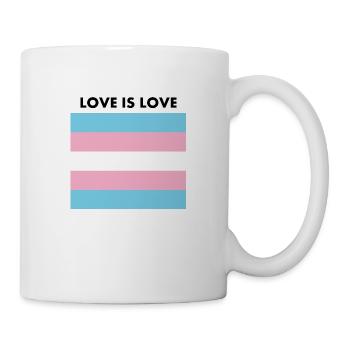 LOVE IS LOVE TRANS Flagge - Tasse - Weiß - Rechts
