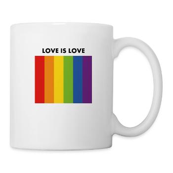 Drapeau de la fierté LOVE IS LOVE - Mug blanc - blanc - Droite