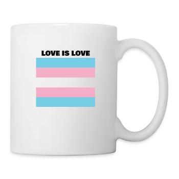 LOVE IS LOVE TRANS Flagge - Tasse - Weiß - Rechts