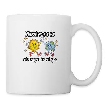 Kindness Is Always in Style – Earth & Sun Cartoon - Mug - white - Right