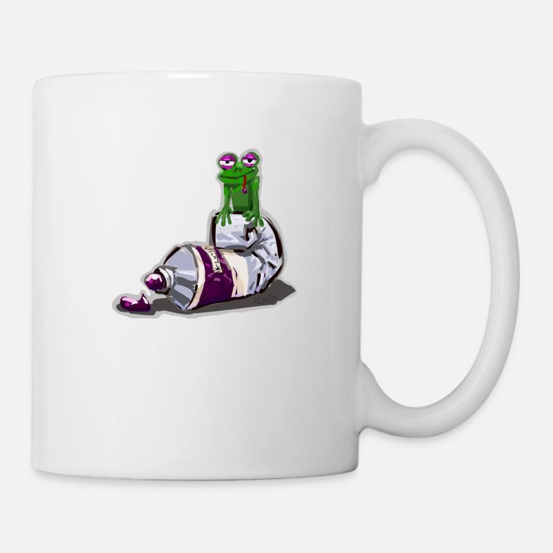 Öl Frosch - Tasse - Weiß