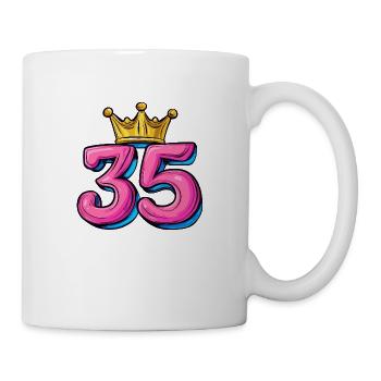 35 Zahl Krone - Tasse - Weiß - Rechts