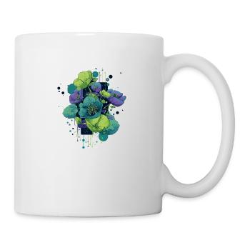 Cyber-Flowers – Illustration de fleur futuriste. - Mug blanc - blanc - Droite