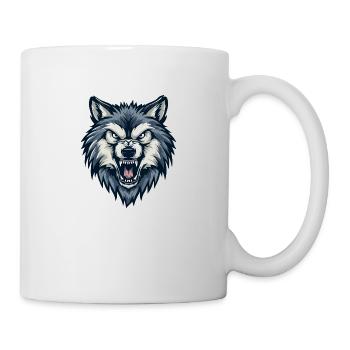 Wolf fletscht die Zähne – Wild und furchtlos. - Tasse - Weiß - Rechts