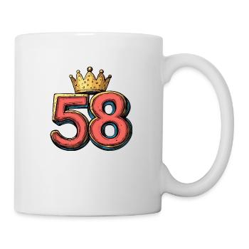 58 Zahl Krone - Tasse - Weiß - Rechts