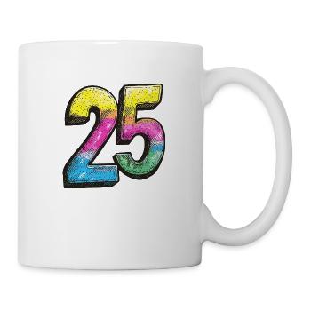 25 Zahl Comic - Tasse - Weiß - Rechts