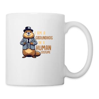 I Am A Groundhog In A Human Costume Rodent Animal - Mug - white - Right