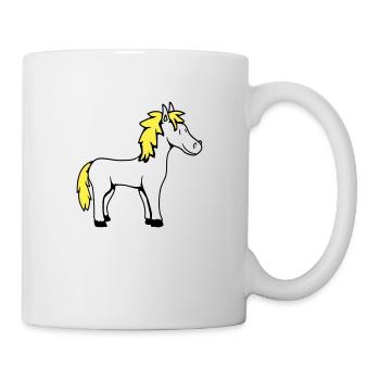 Pferd Süß Pony Fohlen Pferdemädchen Niedlich Comic - Tasse - Weiß - Rechts