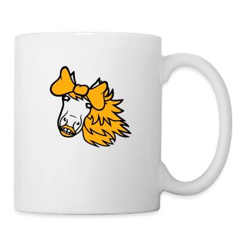 cheval mignon poney fille femelle fille cheval fille - Mug blanc - blanc - Droite