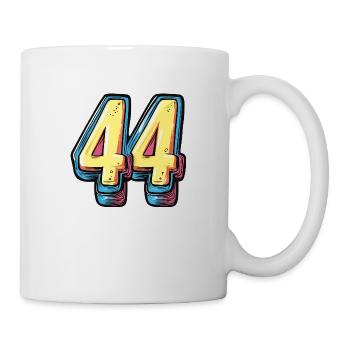 44 Zahl Comic - Tasse - Weiß - Rechts
