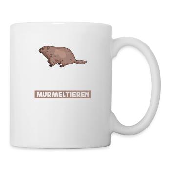 Keine Zeit! Ich muss zu den Murmeltieren Nagetier - Tasse - Weiß - Rechts
