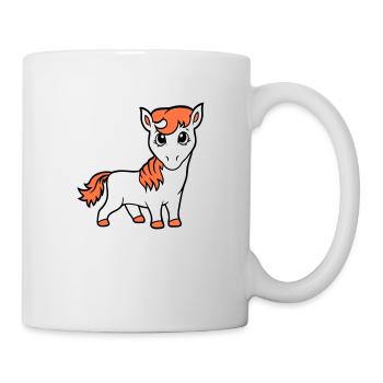 Pferd Süß Pony Fohlen Pferdemädchen Niedlich Comic - Tasse - Weiß - Rechts