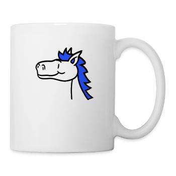 Pferd Süß Pony Fohlen Lange Haare Niedlich Comic - Tasse - Weiß - Rechts