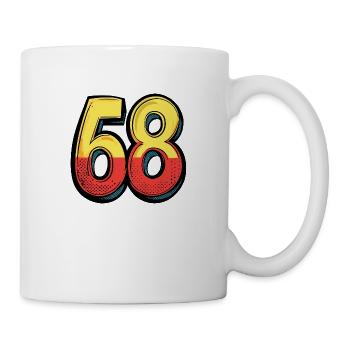 68 Zahl Comic - Tasse - Weiß - Rechts