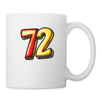 72 Zahl Comic - Tasse - Weiß - Rechts