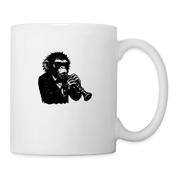 Clarinet monkey in the monkey orchestra - Mug - white - Right