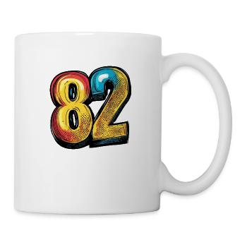 82 Zahl Comic - Tasse - Weiß - Rechts